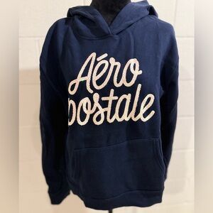 Aeropostale dark navy blue hoodie with glitter graphics. Juniors size XL. NWOT